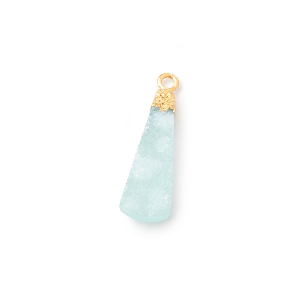 18x6-29x7mm Gold Leafed Seafoam Drusy Pear Pendant 1 focal piece (ONLINE ORDER ONLY)