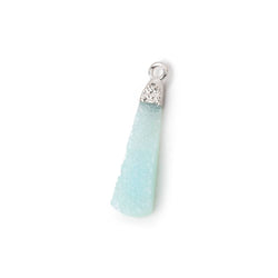 18x7-24x8mm Silver Leafed Seafoam Drusy Pear Pendant 1 focal piece (ONLINE ORDER ONLY)