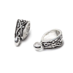 18x7.5mm Antiqued Sterling Silver Bail Crisscross Design 1 finding (ONLINE ORDER ONLY)