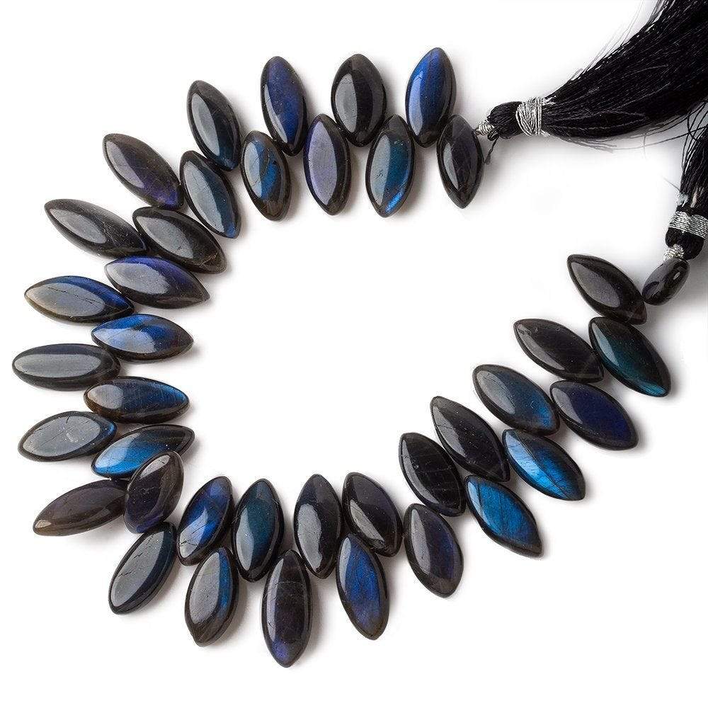 18x8-17x7mm Black Labradorite Top Drilled Plain Marquise Beads 8 inch 40 pieces A (ONLINE ORDER ONLY)