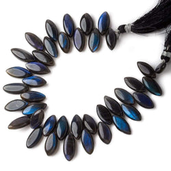 18x8-17x7mm Black Labradorite Top Drilled Plain Marquise Beads 8 inch 40 pieces A (ONLINE ORDER ONLY)