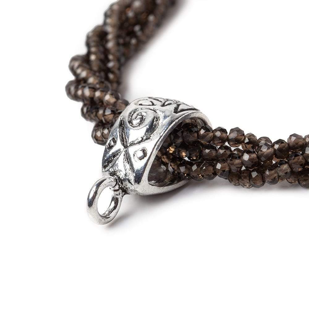 18x8mm Antiqued Sterling Silver Bail Vine Flower Design 1 piece (ONLINE ORDER ONLY)