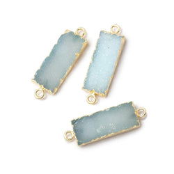 18x8mm Gold Leafed Blue Drusy Bar Connector 1 focal piece (ONLINE ORDER ONLY)