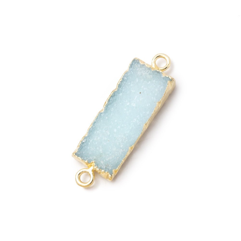 18x8mm Gold Leafed Blue Drusy Bar Connector 1 focal piece (ONLINE ORDER ONLY)