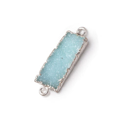 18x8mm Silver Leafed Blue Drusy Bar Connector 1 focal piece (ONLINE ORDER ONLY)