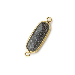 18x8mm Vermeil Bezeled Celestial Quartz elongated oval Connector 1 focal bead (ONLINE ORDER ONLY)