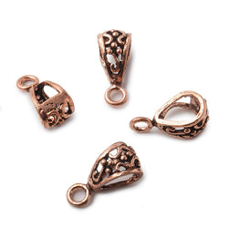 18x8x8mm Copper Bail  Scroll Design Set of 4 (ONLINE ORDER ONLY)