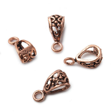 18x8x8mm Copper Bail  Scroll Design Set of 4 (ONLINE ORDER ONLY)