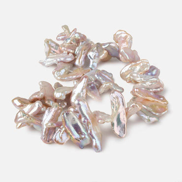 18x9-35x11mm Tri Color Side Drilled Biwa Freshwater Pearls 15 inch 44 pcs AA (ONLINE ORDER ONLY)