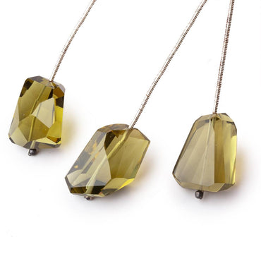 19-20mm Olive Green Quartz Faceted Nugget 1 Focal Bead (ONLINE ORDER ONLY)