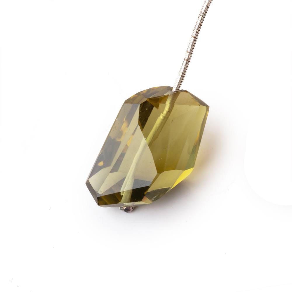 19-20mm Olive Green Quartz Faceted Nugget 1 Focal Bead (ONLINE ORDER ONLY)