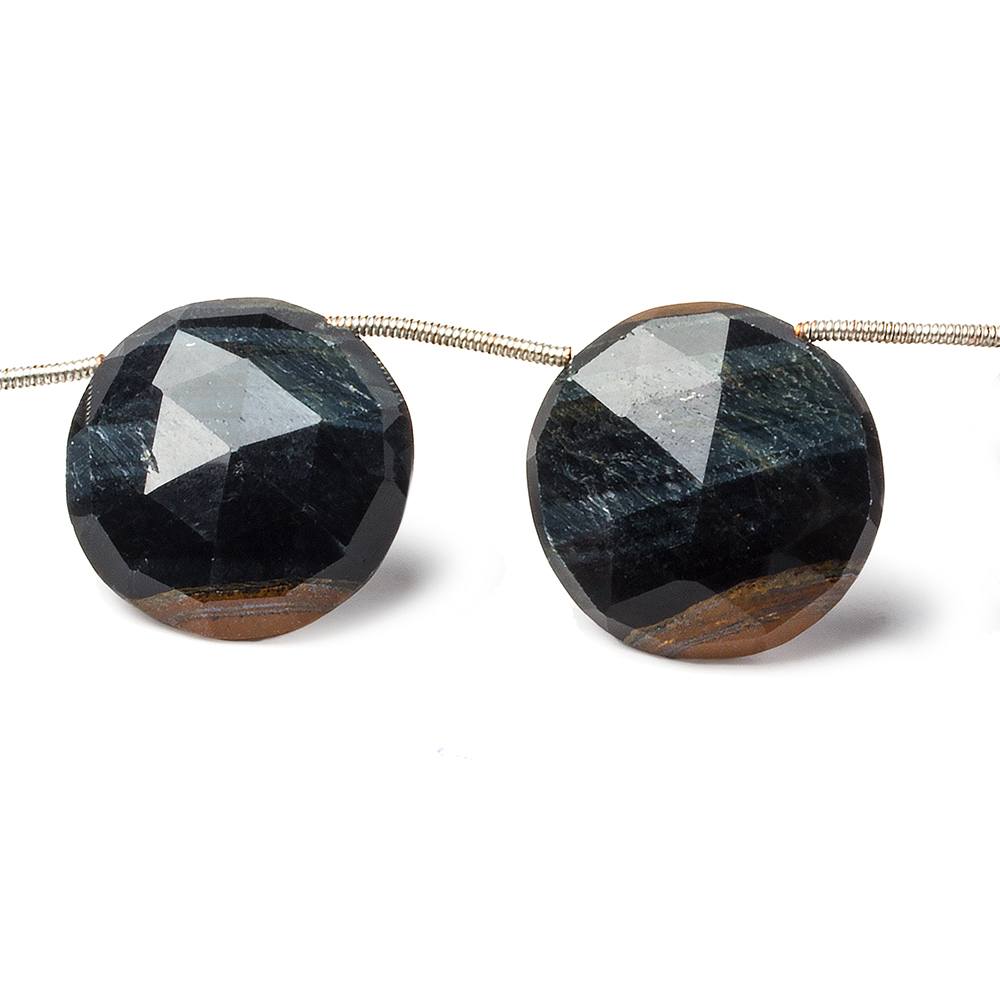 19-22mm Hawk's Eye Faceted Coin 9 inch 10 pieces (ONLINE ORDER ONLY)