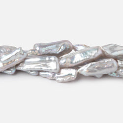 19-23mm Silver Straight Drill Biwa Freshwater Pearls 16 inch 19 Beads (ONLINE ORDER ONLY)