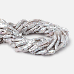 19-23mm Silver Straight Drill Biwa Freshwater Pearls 16 inch 19 Beads (ONLINE ORDER ONLY)