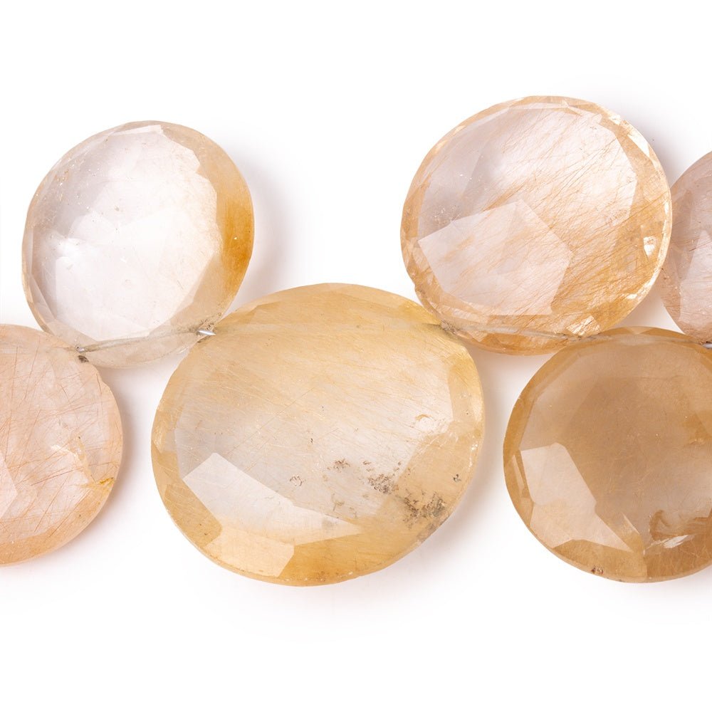 19-29mm Rutilated Quartz Top Drill Faceted Coin Beads 7 inch 15 pieces (ONLINE ORDER ONLY)