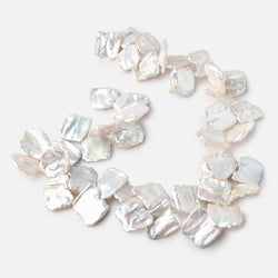 19-29mm White Top Drill Ultra Keshi Freshwater Pearls 17 inch 42 Beads AAA (ONLINE ORDER ONLY)