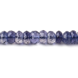 5-5.5mm Iolite Faceted Rondelles 13 inch 100 beads AAA (ONLINE ORDER ONLY)