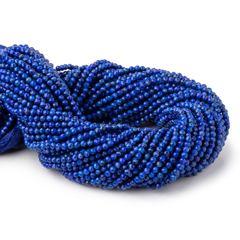 3mm Lapis Lazuli micro faceted round beads 13 inch 110 pieces (ONLINE ORDER ONLY)