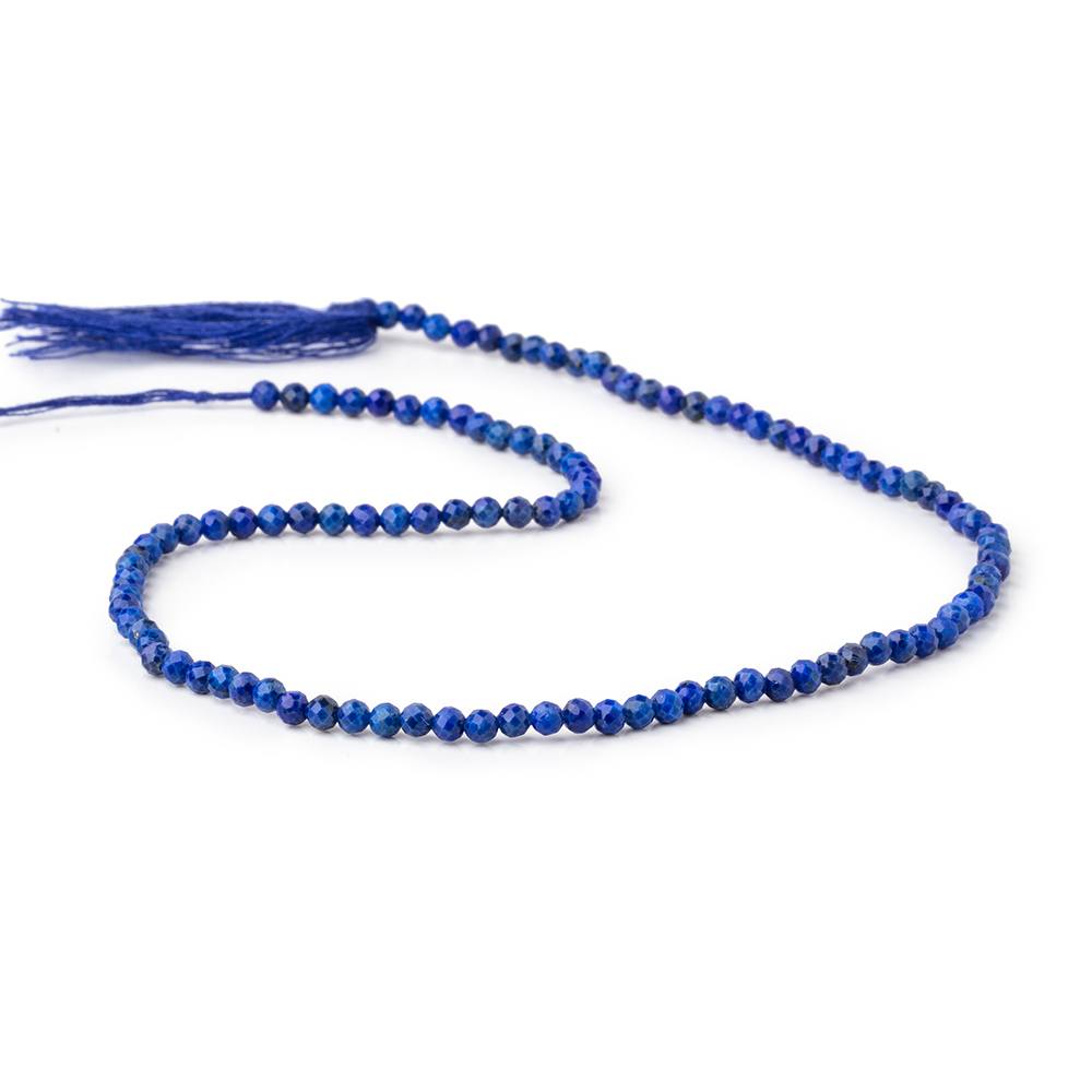 3mm Lapis Lazuli micro faceted round beads 13 inch 110 pieces (ONLINE ORDER ONLY)