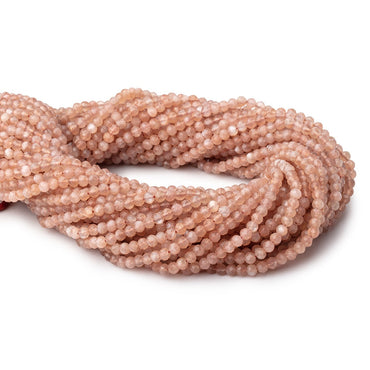 3.5mm Sunstone & Peach Moonstone microfaceted round beads 13 inch 100 pcs (ONLINE ORDER ONLY)