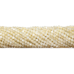 3mm Cream Moonstone microfaceted round beads 13 inch 100 pieces (ONLINE ORDER ONLY)