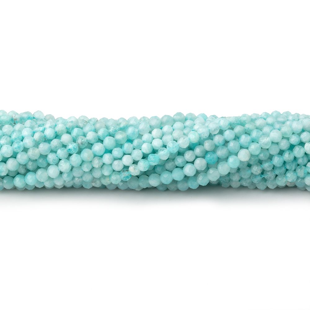 2.2mm Amazonite microfaceted round beads 13 inch 150 pieces (ONLINE ORDER ONLY)
