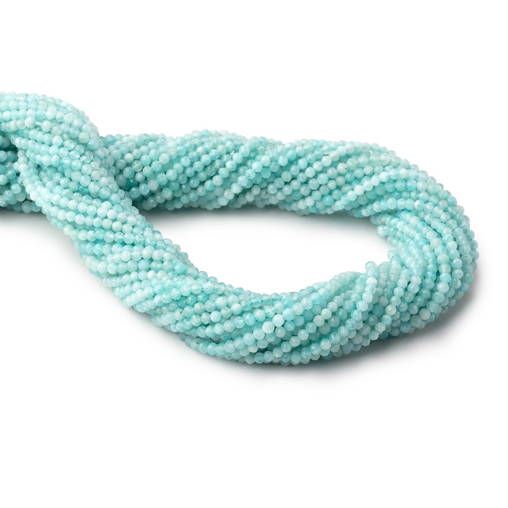 2.2mm Amazonite microfaceted round beads 13 inch 150 pieces (ONLINE ORDER ONLY)