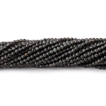 2mm Dark Platinum Grey Moonstone Micro Faceted round beads 13 inch 175 pieces A (ONLINE ORDER ONLY)
