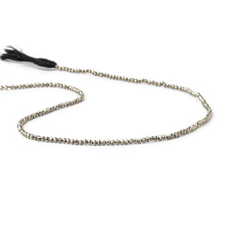 2mm Golden Pyrite microfaceted round beads 13 inch 155 pieces (ONLINE ORDER ONLY)