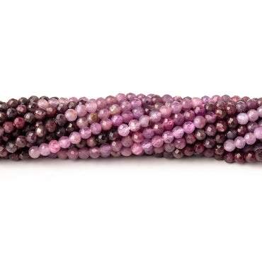 2.5mm Shaded Ruby micro faceted round beads 13 inch 140 pieces AA (ONLINE ORDER ONLY)