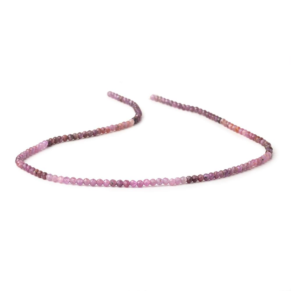 2.5mm Shaded Ruby micro faceted round beads 13 inch 140 pieces AA (ONLINE ORDER ONLY)