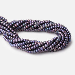 5-6mm Violet Peacock Off Round 2.5mm Large Hole Freshwater Pearl 85 pieces (ONLINE ORDER ONLY)