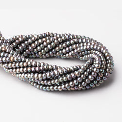 5-6mm Pistachio Silver Off Round 2.5mm Large Hole Pearls 95 Beads (ONLINE ORDER ONLY)