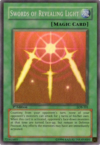 Swords of Revealing Light [LOB-101] Super Rare (ONLINE ORDER ONLY)