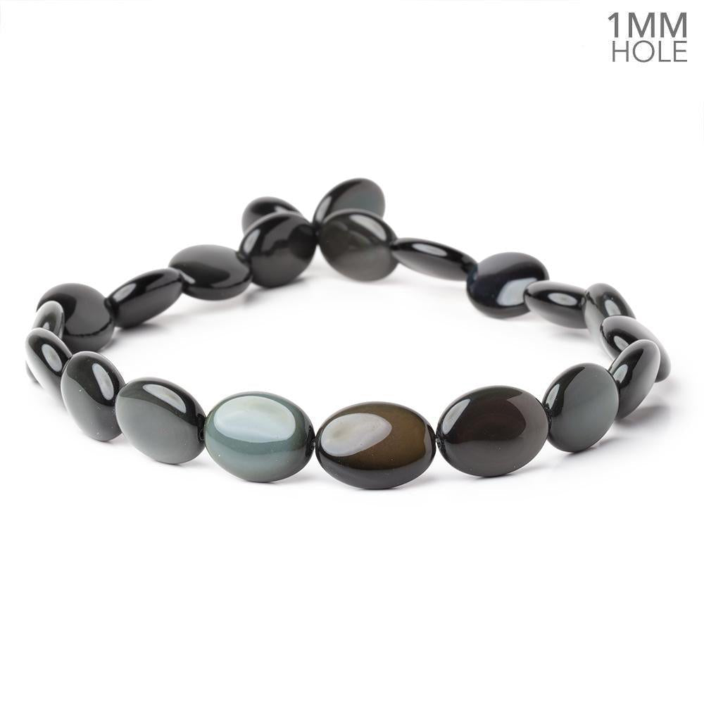 19.5x15mm Rainbow Obsidian Plain Oval 16 inch 21 Beads 1mm Hole AAA (ONLINE ORDER ONLY)