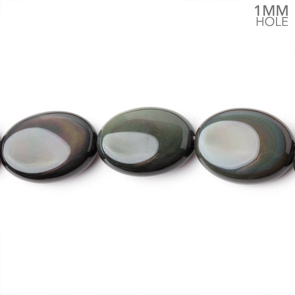 19.5x15mm Rainbow Obsidian Plain Oval 16 inch 21 Beads 1mm Hole AAA (ONLINE ORDER ONLY)