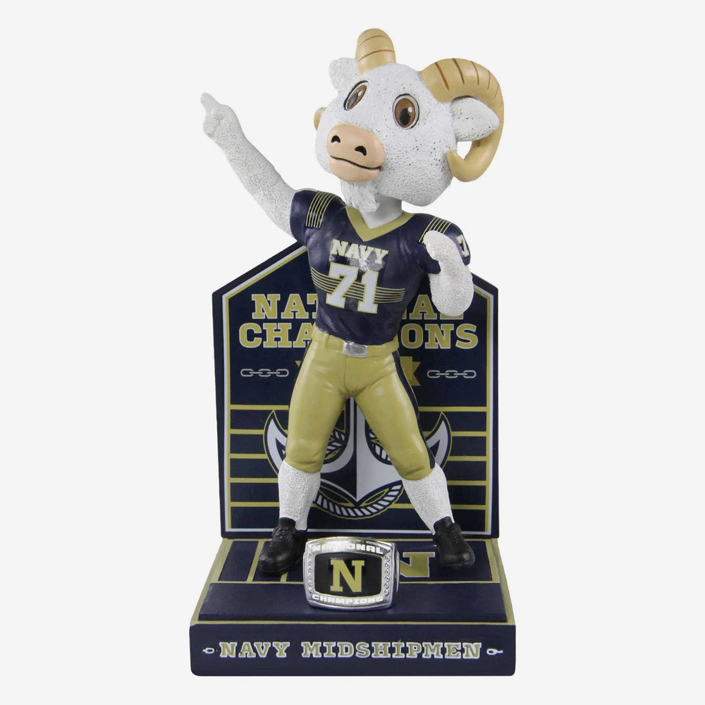 Bill The Goat Navy Midshipmen National Championship Rings NCAA Bobblehead (ONLINE ORDER ONLY)