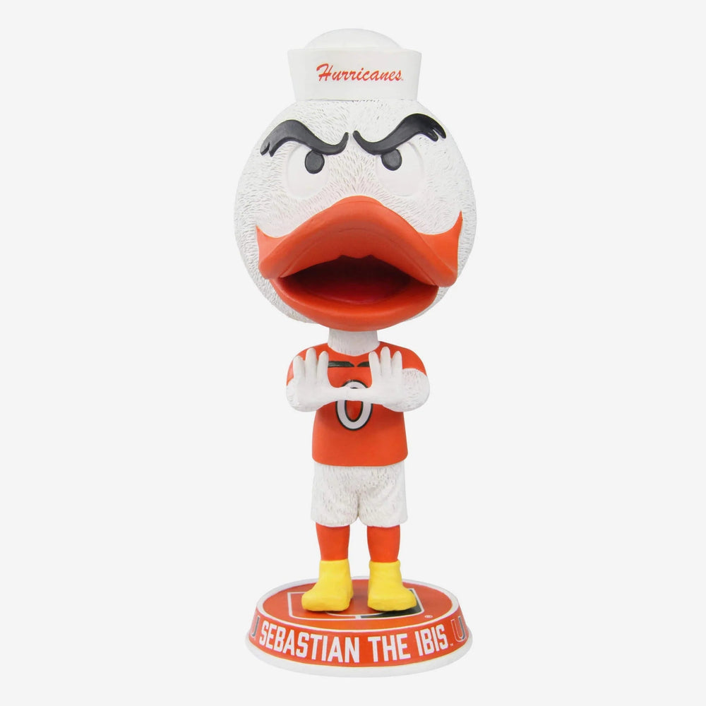 Sebastian The Ibis Miami Hurricanes Bighead NCAA College Bobblehead (ONLINE ORDER ONLY)