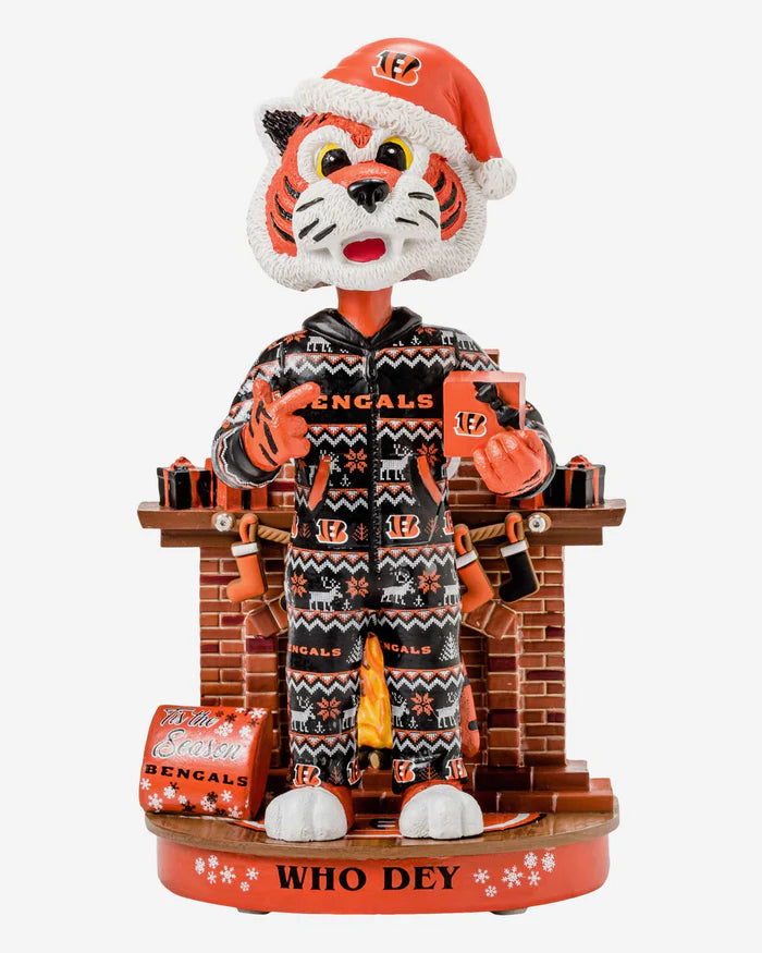 Who Dey Cincinnati Bengals Holiday Mascot Bobblehead (ONLINE ORDER ONLY)