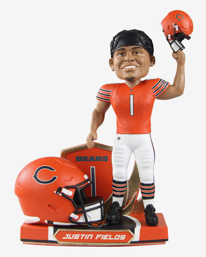 Justin Fields Chicago Bears 2022 Alternate Helmet Bobblehead (ONLINE ORDER ONLY)