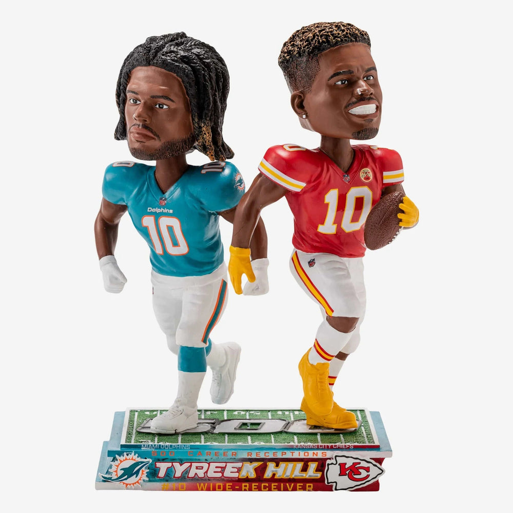 Tyreek Hill Miami Dolphins 500 Receptions Dual NFL Bobblehead (ONLINE ORDER ONLY)