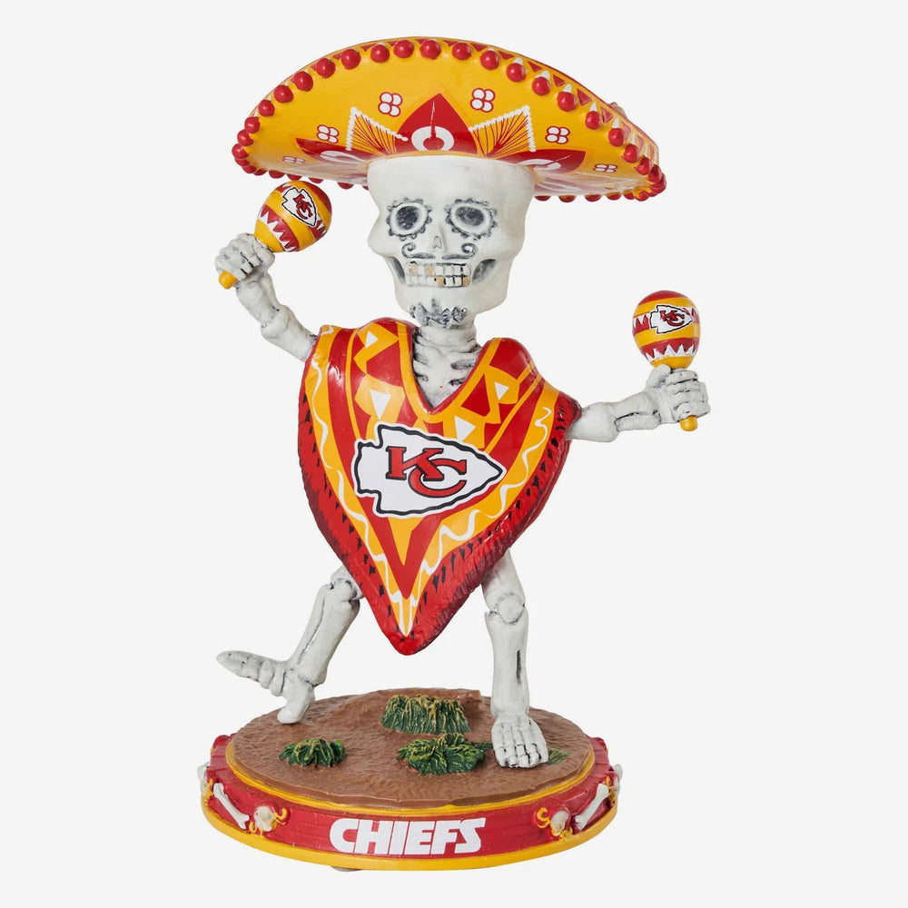 Kansas City Chiefs Calavera Glow In The Dark NFL Bobblehead (ONLINE ORDER ONLY)