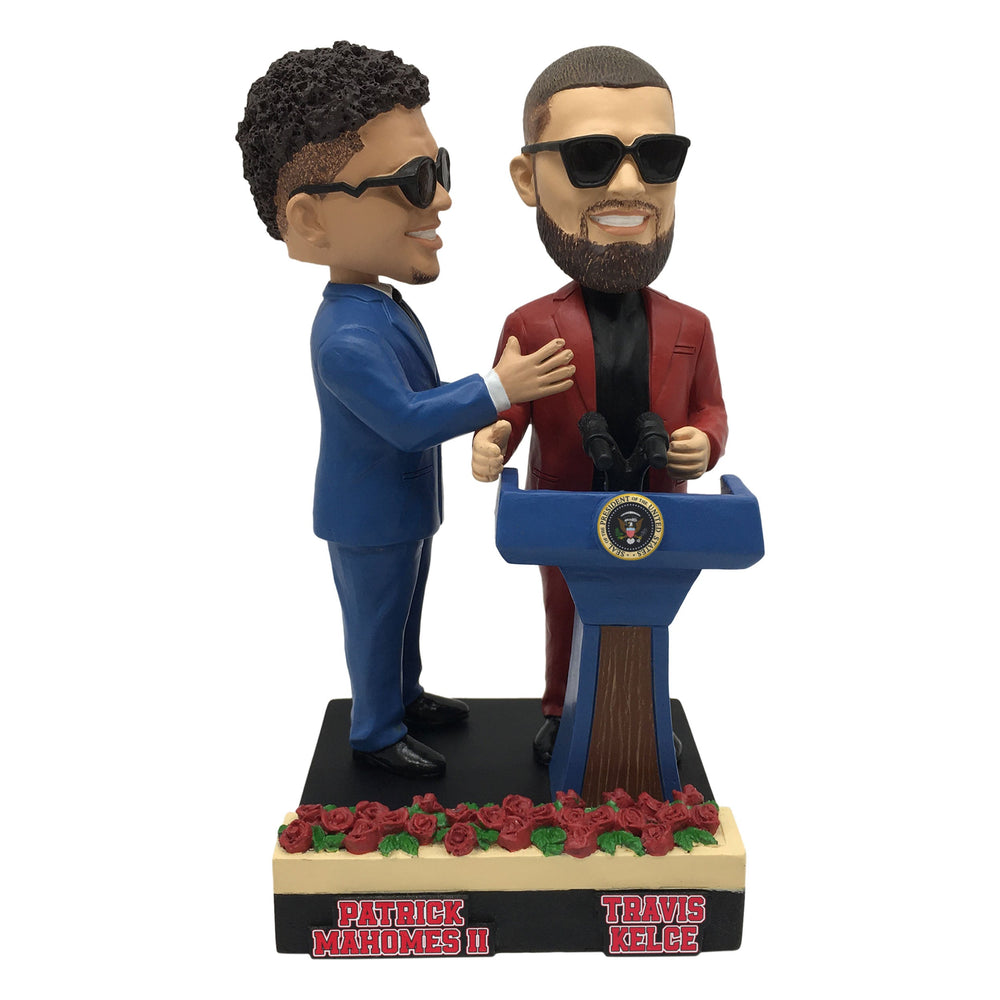 Patrick Mahomes Travis Kelce Kansas City Chiefs Presidential Podium Bobblehead (ONLINE ORDER ONLY)