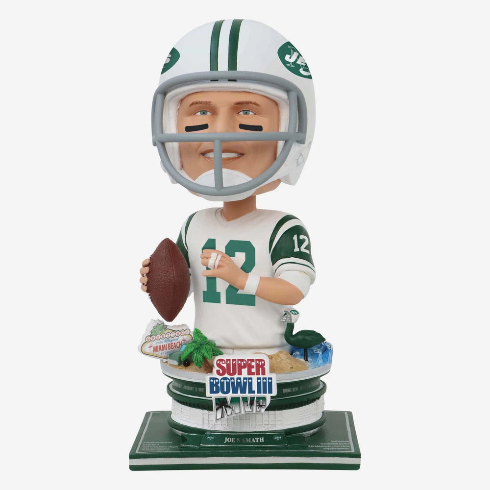 Joe Namath New York Jets Super Bowl Iii MVP Bust Bighead NFL Bobblehead (ONLINE ORDER ONLY)