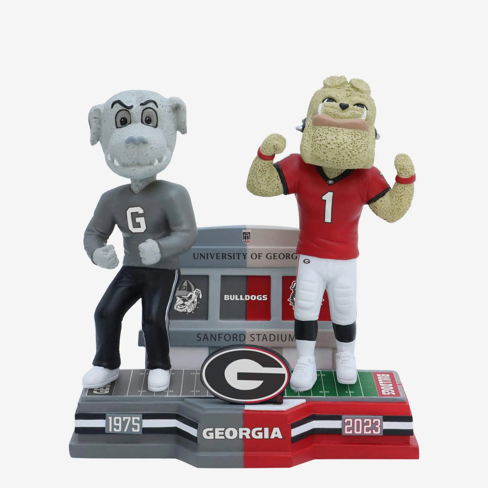 Fluffie & Hairy Dawg Georgia Bulldogs Then And Now NCAA College Bobblehead (ONLINE ORDER ONLY)