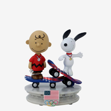 2024 Olympics Team Usa Skateboarding Charlie Brown & Snoopy Peanuts Dual Mini Bobblehead (ONLINE ORDER ONLY)