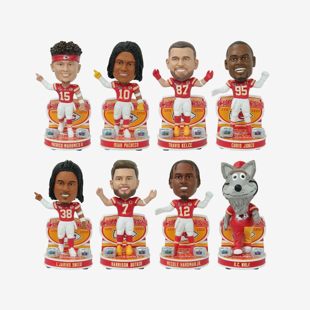 Kansas City Chiefs Super Bowl Lviii Btb Champions Mini Bobblehead Boxed Set (ONLINE ORDER ONLY)