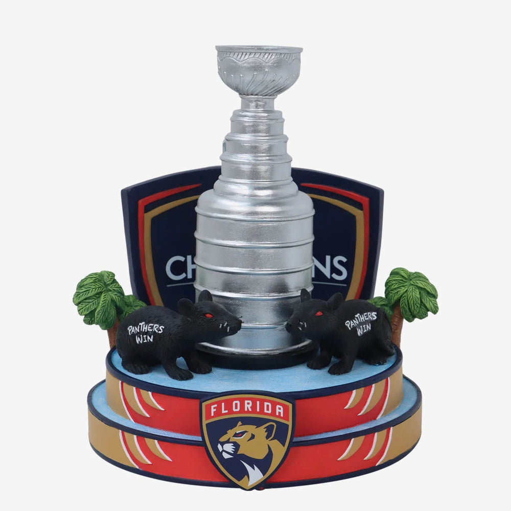 Florida Panthers 2024 Stanley Cup Champions Rat Trick Mini Bobblehead Scene (ONLINE ORDER ONLY)