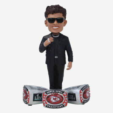 Patrick Mahomes Kansas City Chiefs Ring Ceremony Triple Ring Base Bobblehead (ONLINE ORDER ONLY)