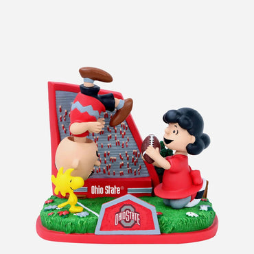 Ohio State Lucy & Charlie Brown 2024 Peanuts Kicking Football Mini Bobble Scene (ONLINE ORDER ONLY)